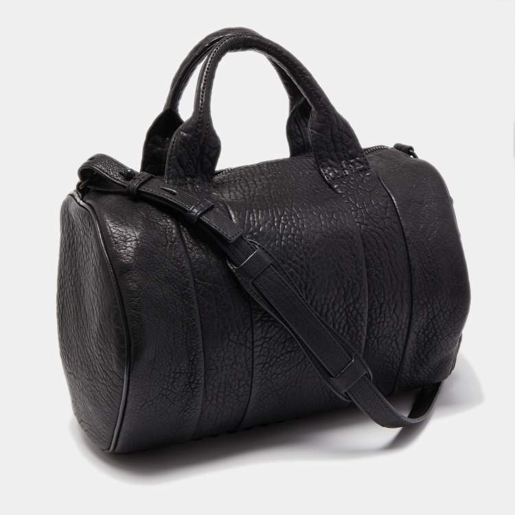 Pre Owned Alexander Wang Black Pebbled Leather Rocco Duffle Bag