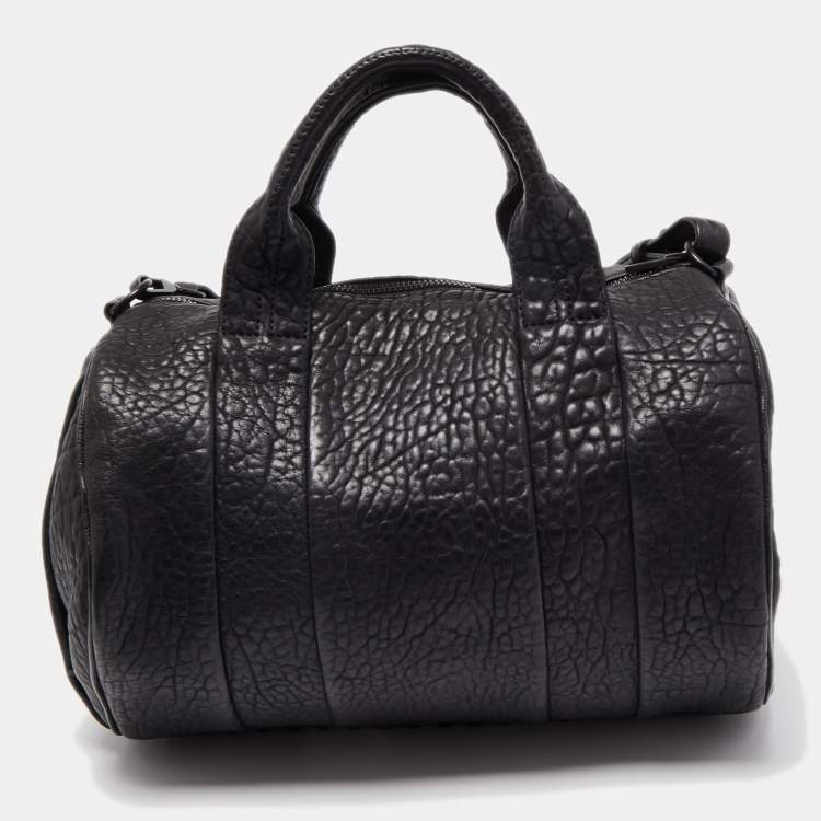 Pre Owned Alexander Wang Black Pebbled Leather Rocco Duffle Bag