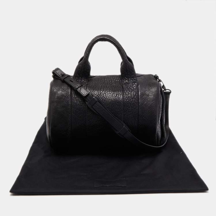 Pre Owned Alexander Wang Black Pebbled Leather Rocco Duffle Bag