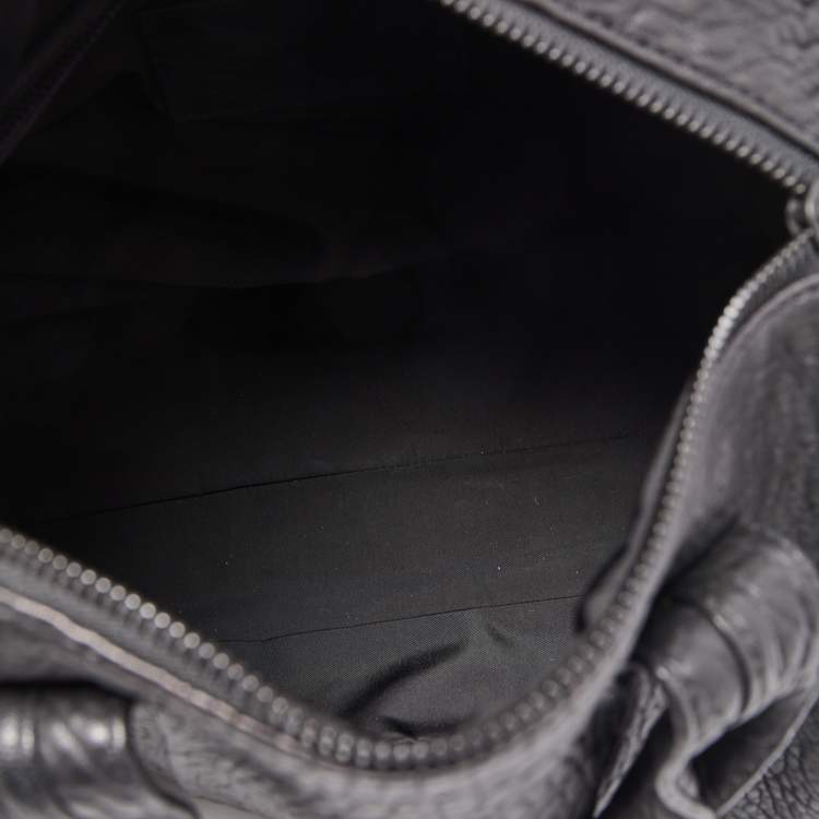 Pre Owned Alexander Wang Black Pebbled Leather Rocco Duffle Bag