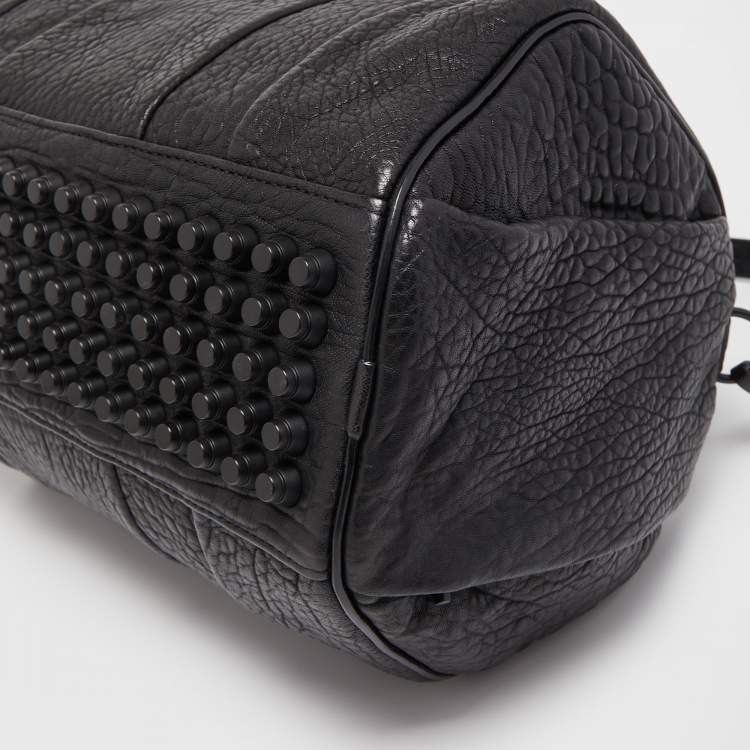 Pre Owned Alexander Wang Black Pebbled Leather Rocco Duffle Bag