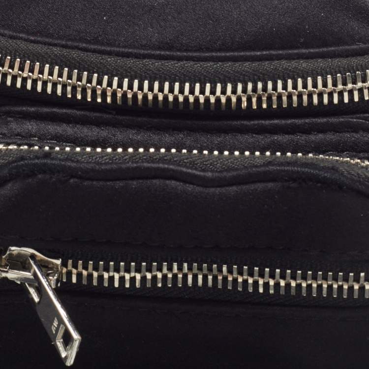 Pre Owned Alexander Wang Black Satin and Leather Mini Attica Belt Bag