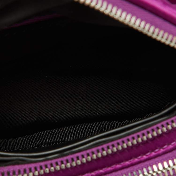 Pre Owned Alexander Wang Purple/Black Satin and Leather Attica Belt Bag