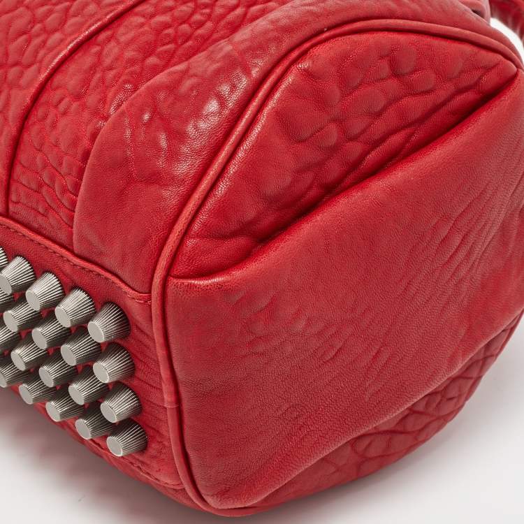 Pre Owned Alexander Wang Red Textured Leather Rocco Bag