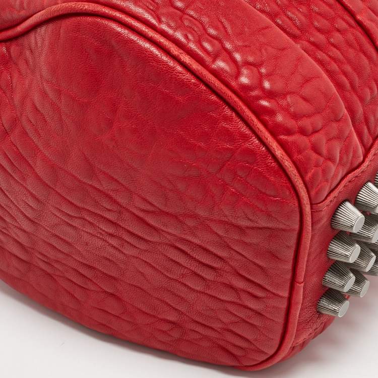 Pre Owned Alexander Wang Red Textured Leather Rocco Bag