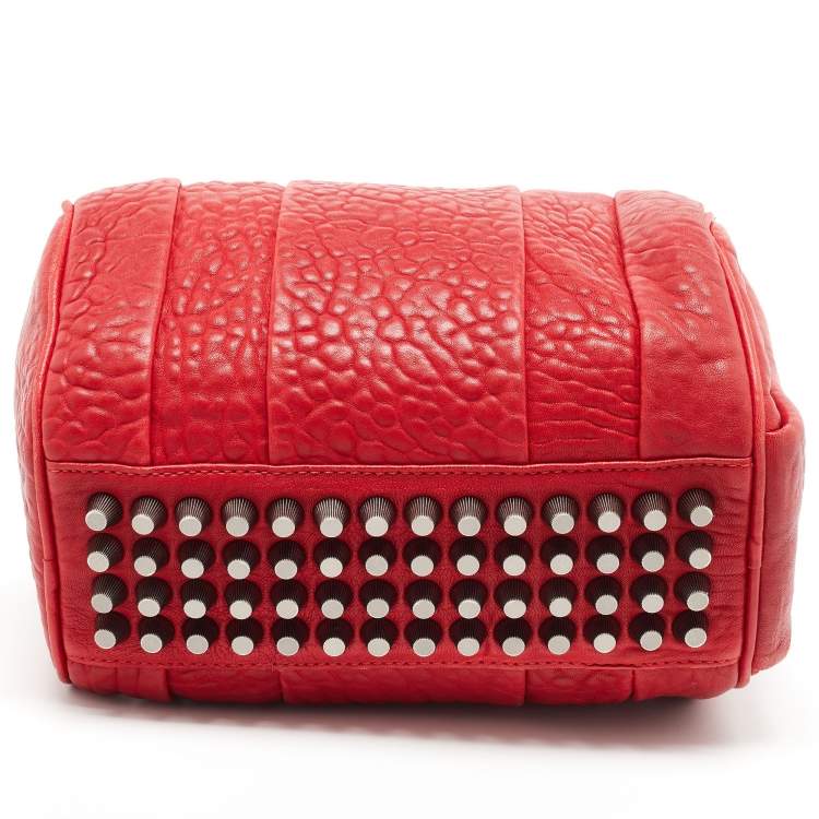Pre Owned Alexander Wang Red Textured Leather Rocco Bag