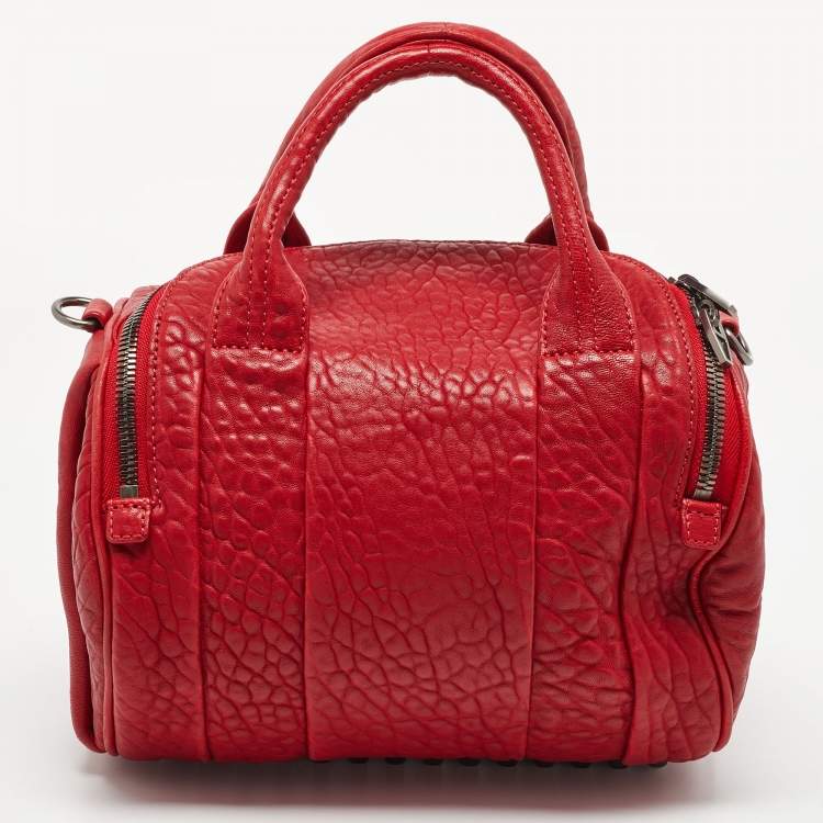 Pre Owned Alexander Wang Red Textured Leather Rocco Bag