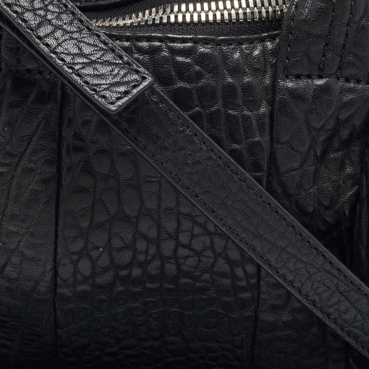 Pre Owned Alexander Wang Black Textured Leather Mini Rocco Bag