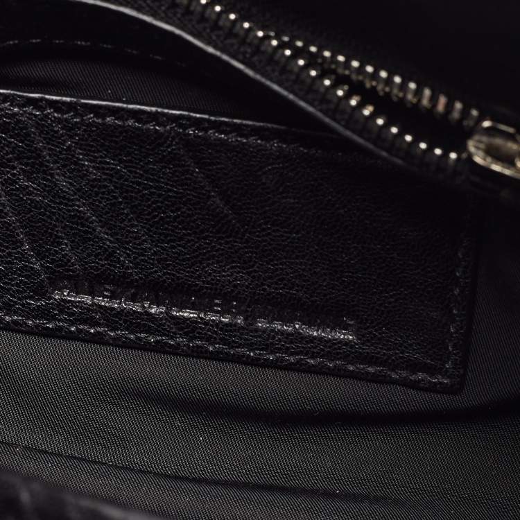 Pre Owned Alexander Wang Black Textured Leather Mini Rocco Bag