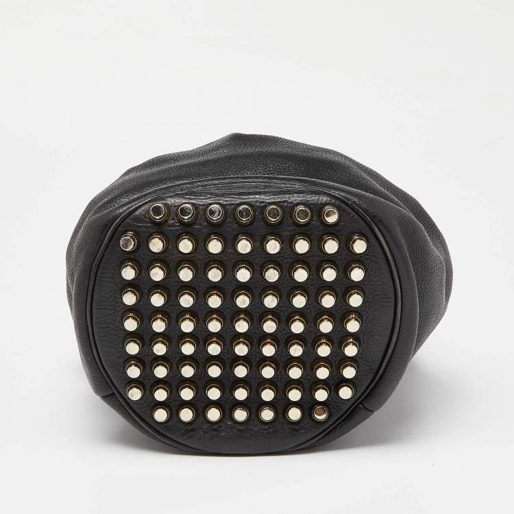 Pre Owned Alexander Wang Black Textured Leather Diego Bucket Bag