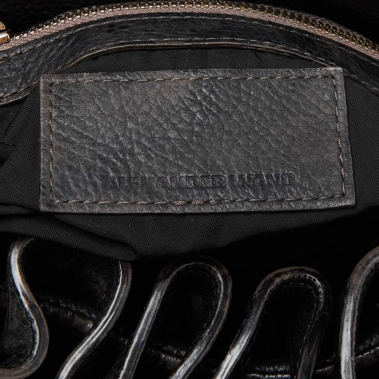 Pre Owned Alexander Wang Black Textured Leather Diego Bucket Bag