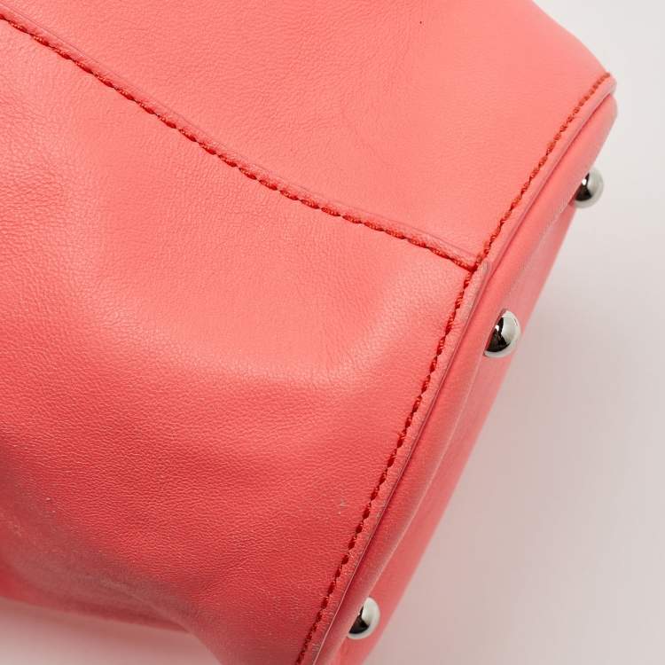 Pre Owned Alexander Wang Peach Leather Mini Runway Roxy Bucket Bag