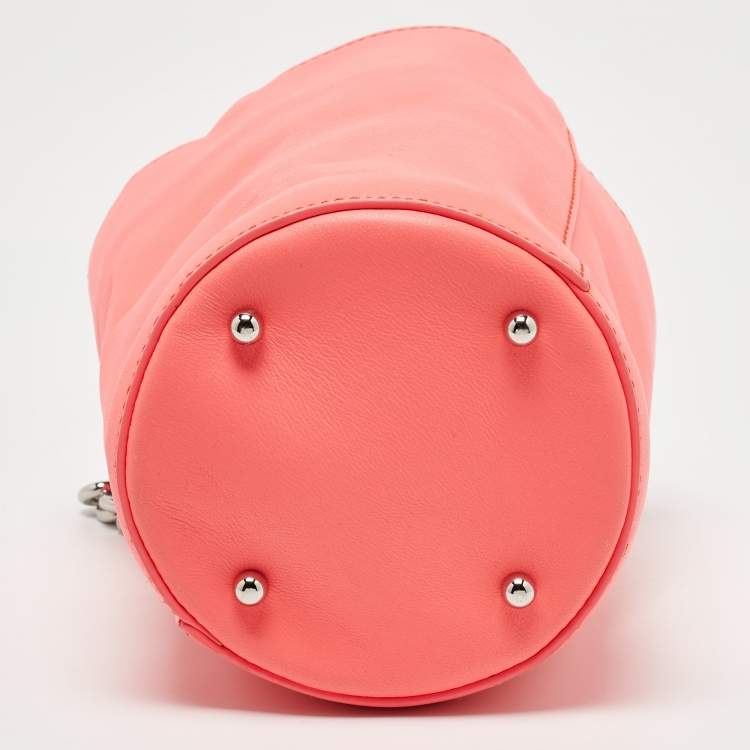 Pre Owned Alexander Wang Peach Leather Mini Runway Roxy Bucket Bag