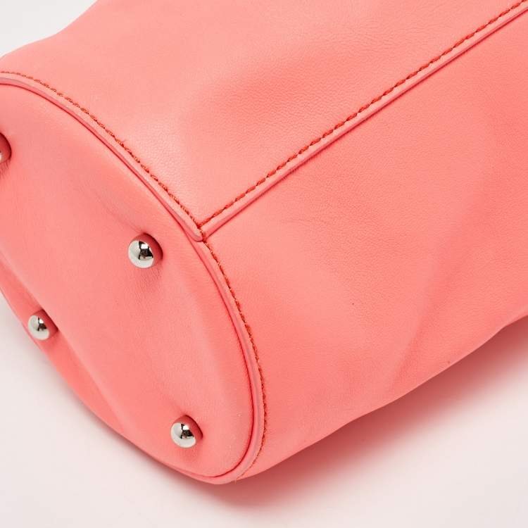 Pre Owned Alexander Wang Peach Leather Mini Runway Roxy Bucket Bag