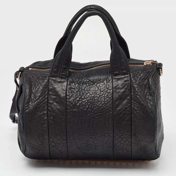 Pre Owned Alexander Wang Black Pebbled Leather Rocco Duffle Bag