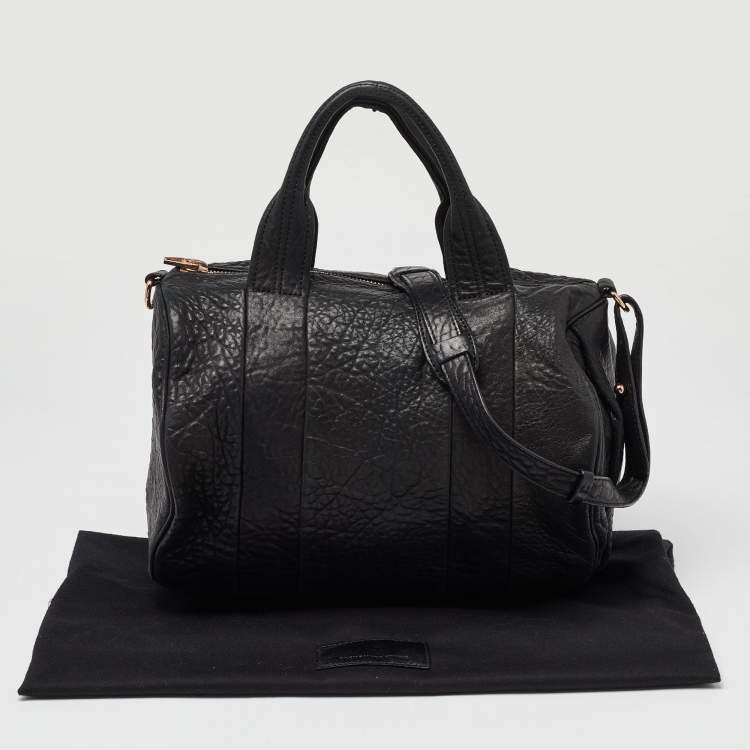 Pre Owned Alexander Wang Black Pebbled Leather Rocco Duffle Bag