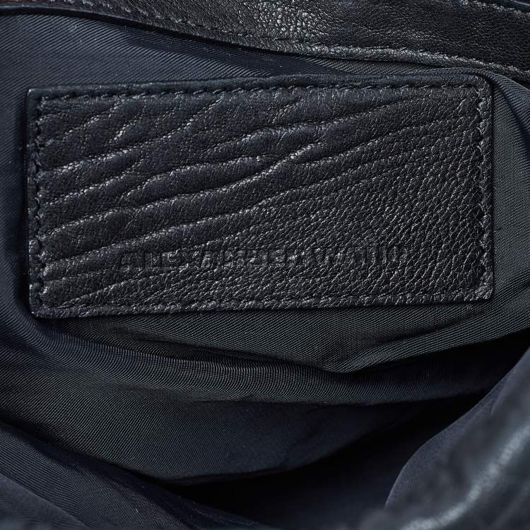 Pre Owned Alexander Wang Black Pebbled Leather Rocco Duffle Bag