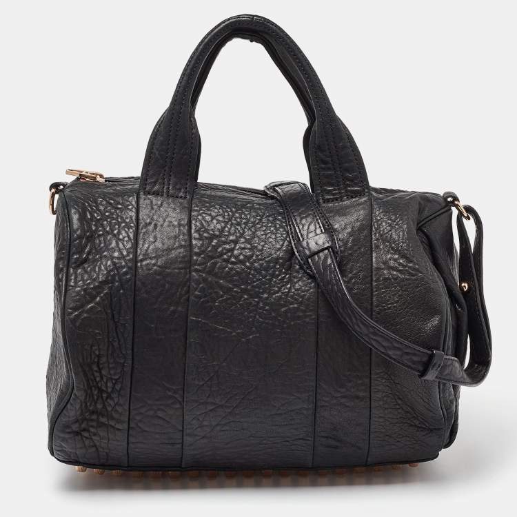 Pre Owned Alexander Wang Black Pebbled Leather Rocco Duffle Bag
