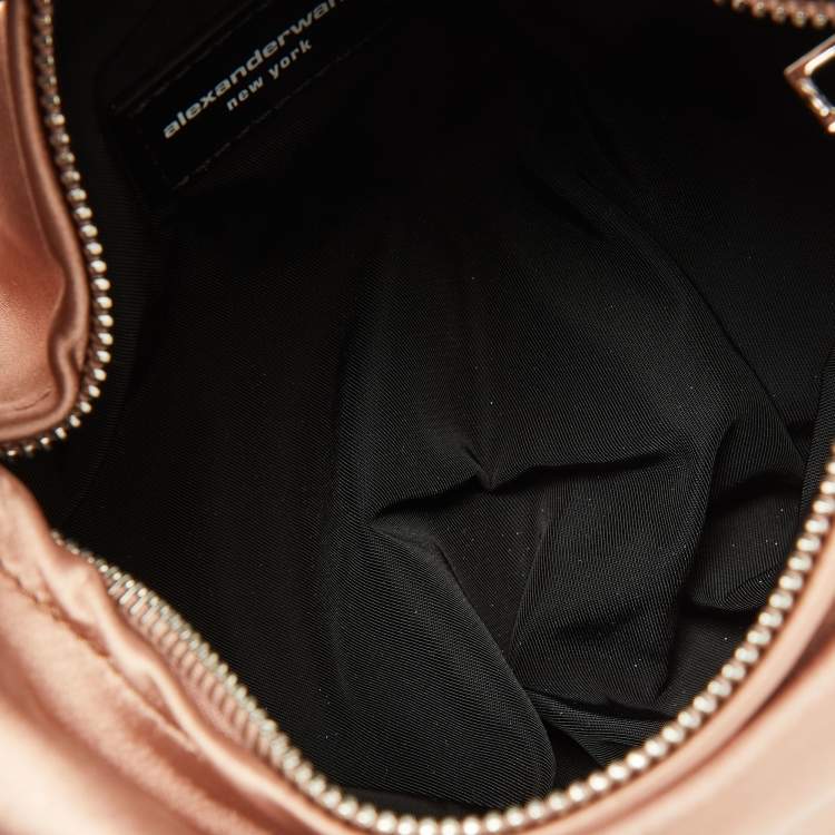 Pre Owned Alexander Wang Rose Gold Satin Mini Scrunchie Mini Bag