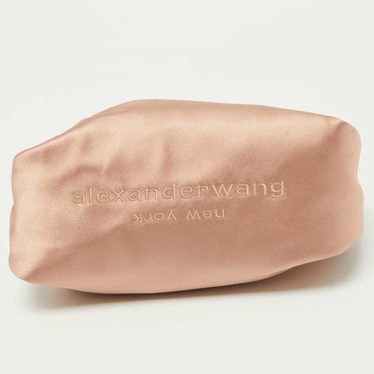 Pre Owned Alexander Wang Rose Gold Satin Mini Scrunchie Mini Bag