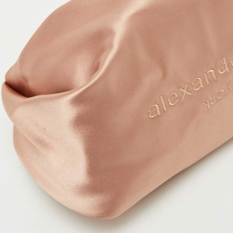 Pre Owned Alexander Wang Rose Gold Satin Mini Scrunchie Mini Bag