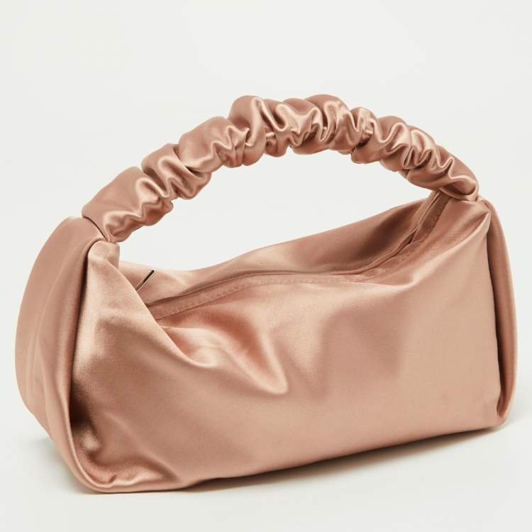 Pre Owned Alexander Wang Rose Gold Satin Mini Scrunchie Mini Bag