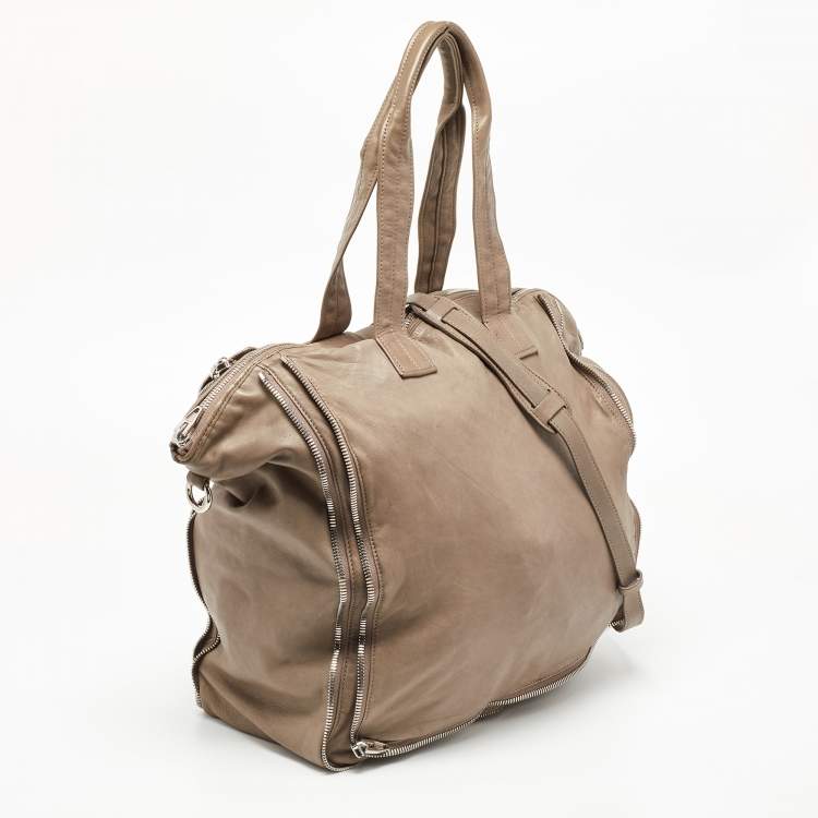 Pre Owned Alexander Wang Grey Leather Trudy Zip Tote