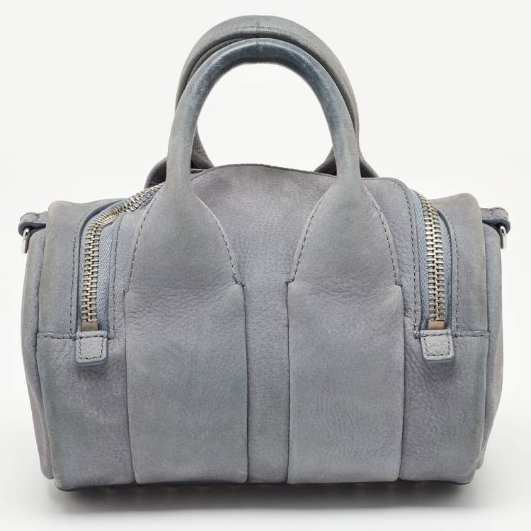 Pre Owned Alexander Wang Grey Suede Mini Rockie Satchel