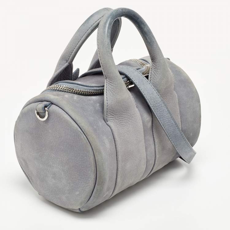 Pre Owned Alexander Wang Grey Suede Mini Rockie Satchel