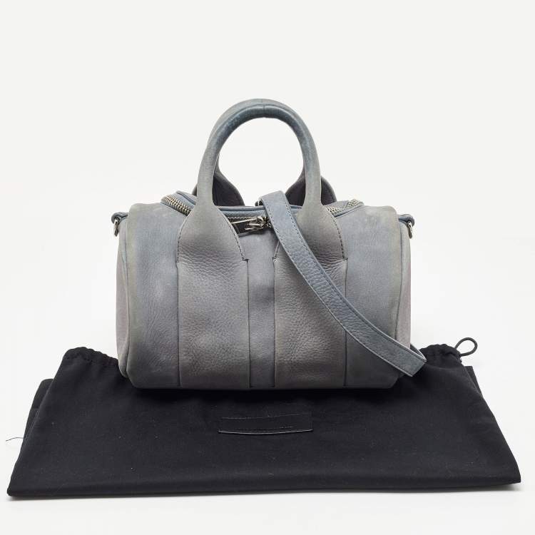 Pre Owned Alexander Wang Grey Suede Mini Rockie Satchel
