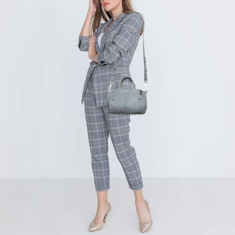 Pre Owned Alexander Wang Grey Suede Mini Rockie Satchel