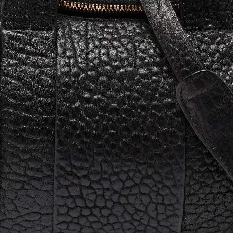 Pre Owned Alexander Wang Black Textured Leather Rocco Bag
