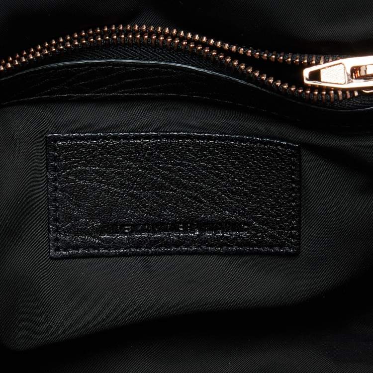 Pre Owned Alexander Wang Black Textured Leather Rocco Bag