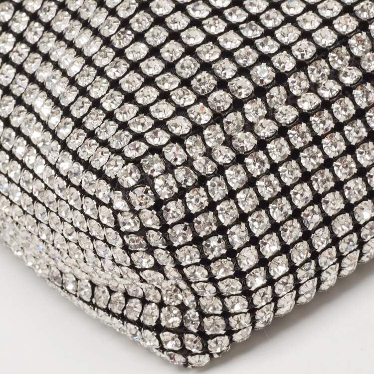 Pre Owned Alexander Wang Black Crystal Embellished Mini Heiress Pouch Bag