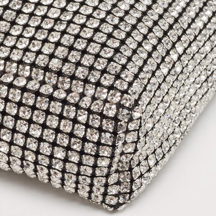 Pre Owned Alexander Wang Black Crystal Embellished Mini Heiress Pouch Bag
