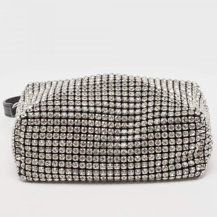 Pre Owned Alexander Wang Black Crystal Embellished Mini Heiress Pouch Bag