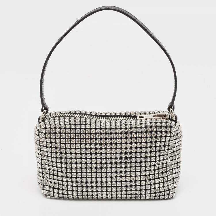 Pre Owned Alexander Wang Black Crystal Embellished Mini Heiress Pouch Bag
