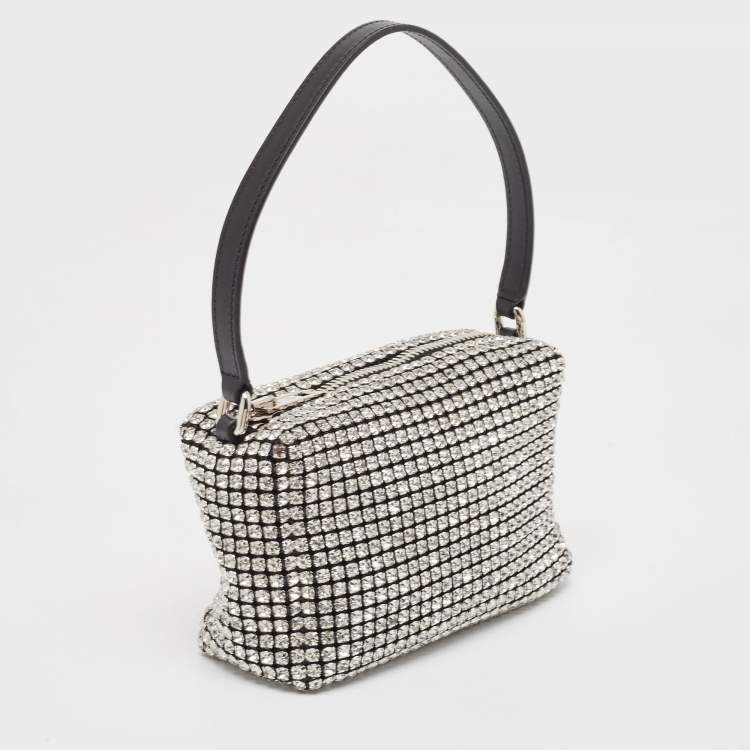 Pre Owned Alexander Wang Black Crystal Embellished Mini Heiress Pouch Bag