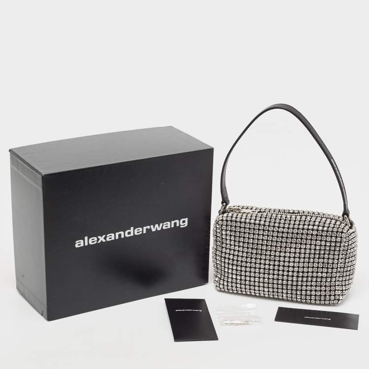 Pre Owned Alexander Wang Black Crystal Embellished Mini Heiress Pouch Bag