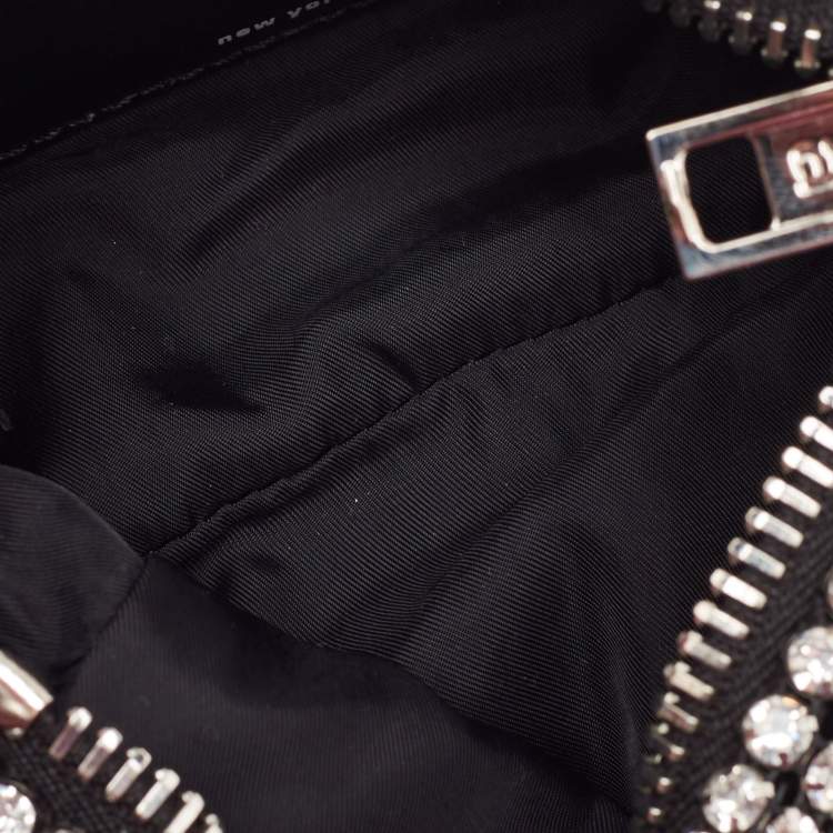 Pre Owned Alexander Wang Black Crystal Embellished Mini Heiress Pouch Bag