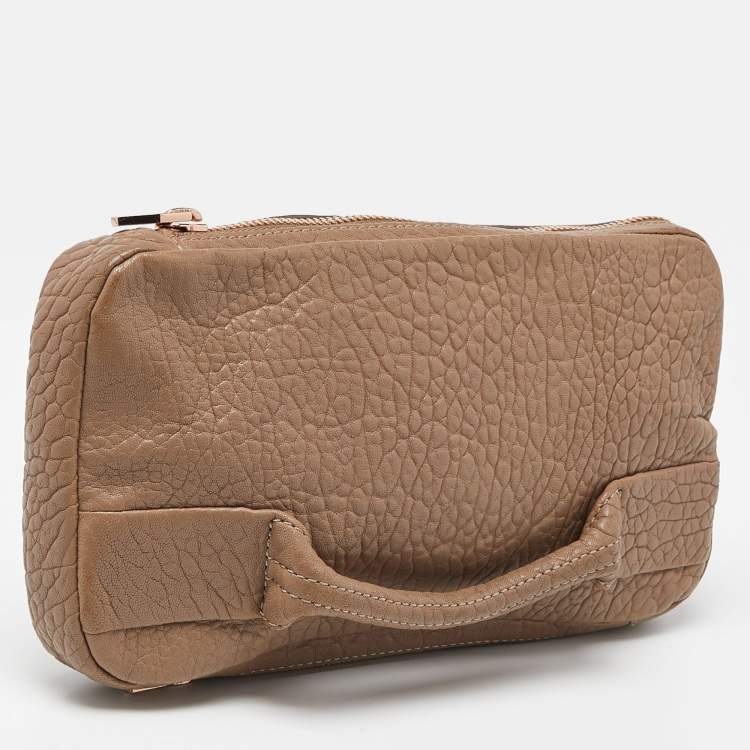 Pre Owned Alexander Wang Beige Leather Zipped Pouch