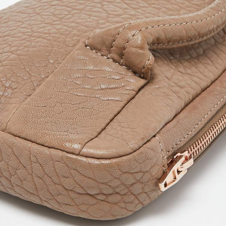 Pre Owned Alexander Wang Beige Leather Zipped Pouch