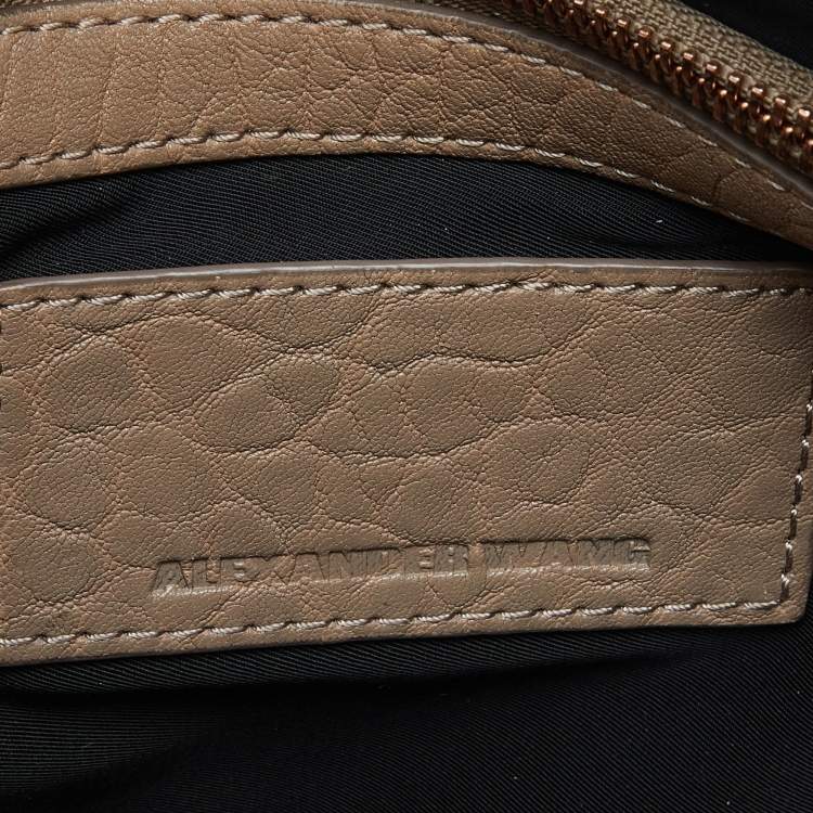 Pre Owned Alexander Wang Beige Leather Zipped Pouch