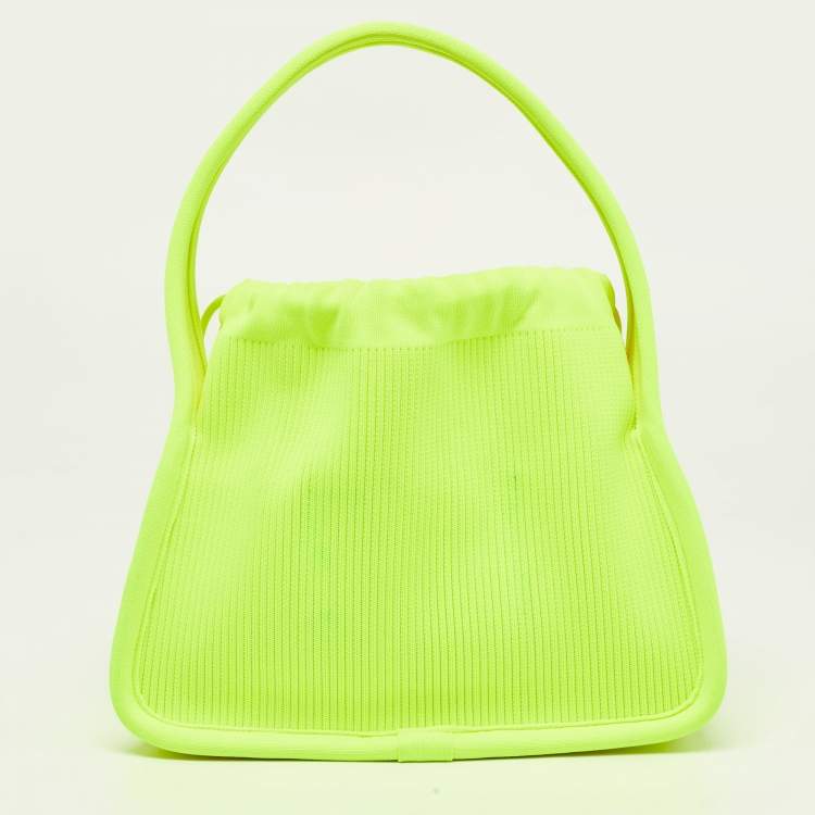 Pre Owned Alexander Wang Neon Yellow Rib Knit Small Ryan Bag