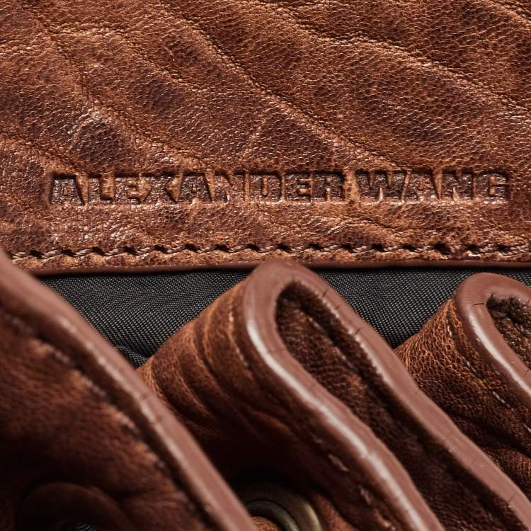 Pre Owned Alexander Wang Brown Pebbled Leather Diego Bucket Bag