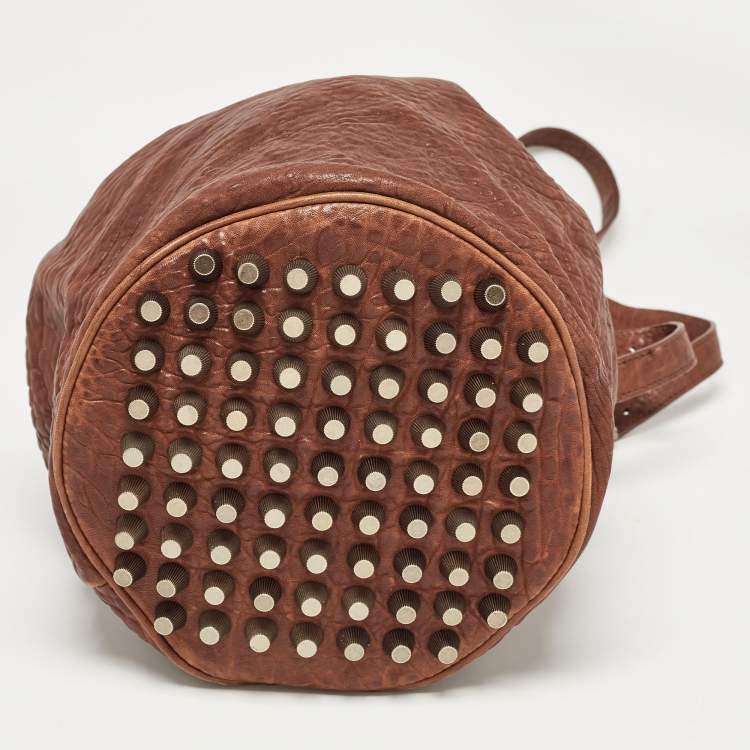Pre Owned Alexander Wang Brown Pebbled Leather Diego Bucket Bag