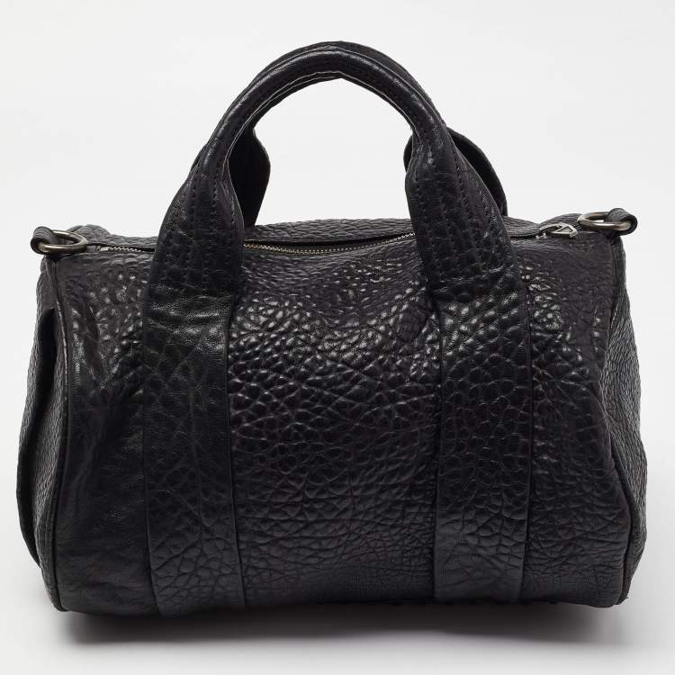 Pre Owned Alexander Wang Black Pebbled Leather Rocco Duffle Bag