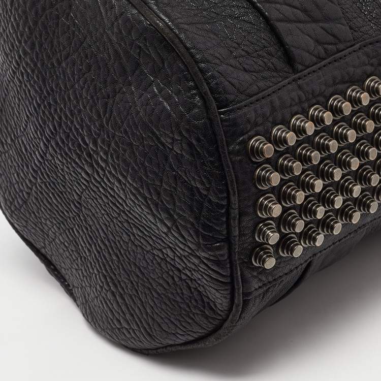 Pre Owned Alexander Wang Black Pebbled Leather Rocco Duffle Bag