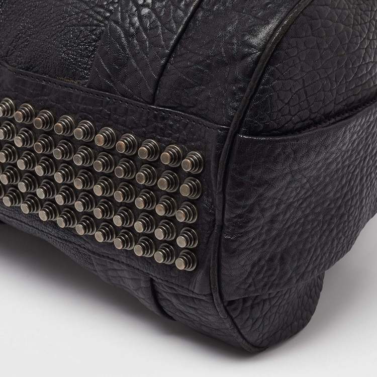 Pre Owned Alexander Wang Black Pebbled Leather Rocco Duffle Bag