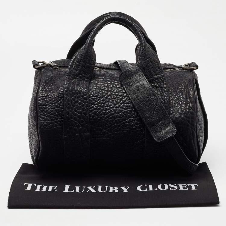 Pre Owned Alexander Wang Black Pebbled Leather Rocco Duffle Bag